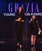 Diana Penty after receiving Face of the Year Award from Mehernaaz at the _Grazia Young Fashion Awards 2013_..jpg